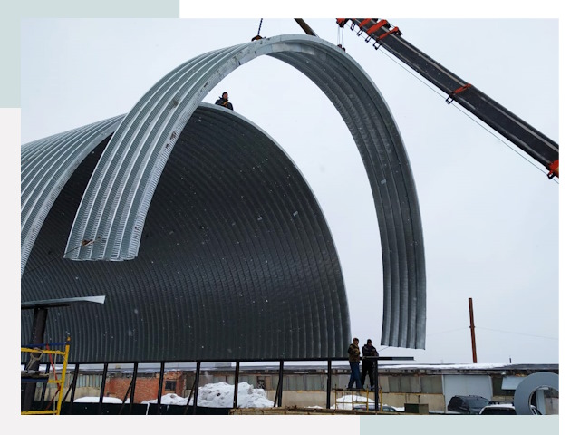 Полукруглые ангары в Зеленокумске